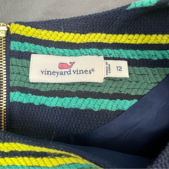 Vineyard Vines Deep Bay Striped Jacquard Shift Dress Size 12 Sleeveless Casual - Picture 4 of 7